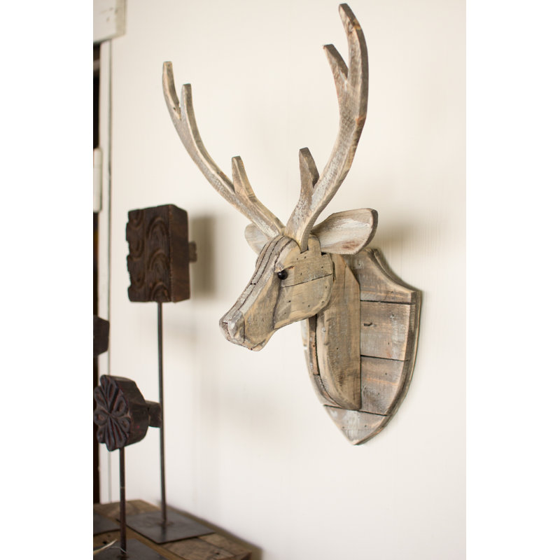 Recycled Wooden Deer Head Hanging Wall Décor & Reviews Joss & Main